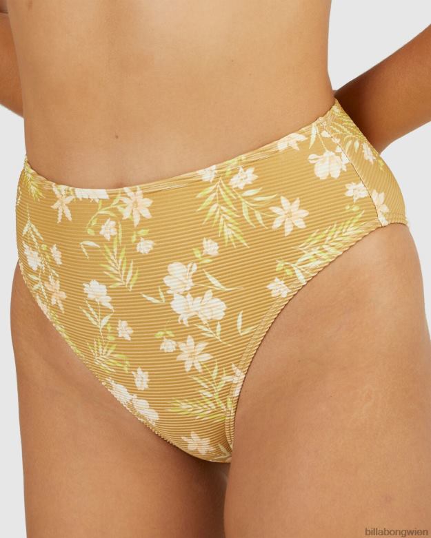 Billabong Wien 00V681516 | Billabong Hoch sitzende Piccolo-Bikinihose „Maui Rider“. Senfgold Frauen