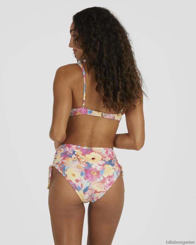 Billabong Wien 00V681518 | Billabong Summer Bliss geraffte Retro-Bikinihose Rot Frauen