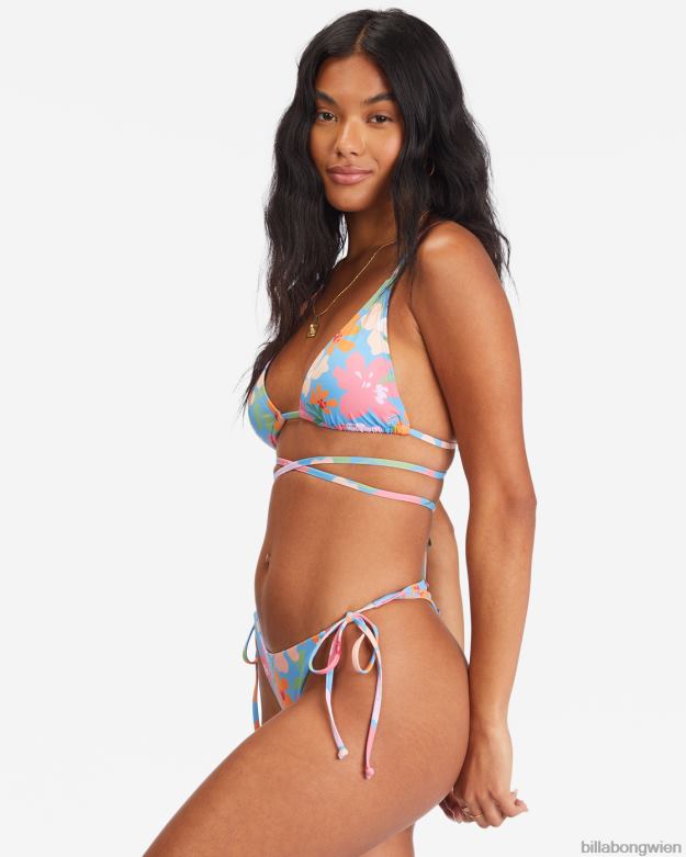 Billabong Wien 00V681573 | Billabong Summer Field Maya-Bikinihose zum Binden an der Seite Glückseligkeit blau Frauen