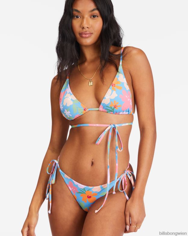 Billabong Wien 00V681573 | Billabong Summer Field Maya-Bikinihose zum Binden an der Seite Glückseligkeit blau Frauen