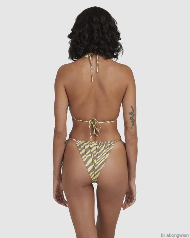 Billabong Wien 00V681656 | Billabong Seitlich gebundene Bikinihose mit flachen Strahlen und Glöckchen Gelb Frauen