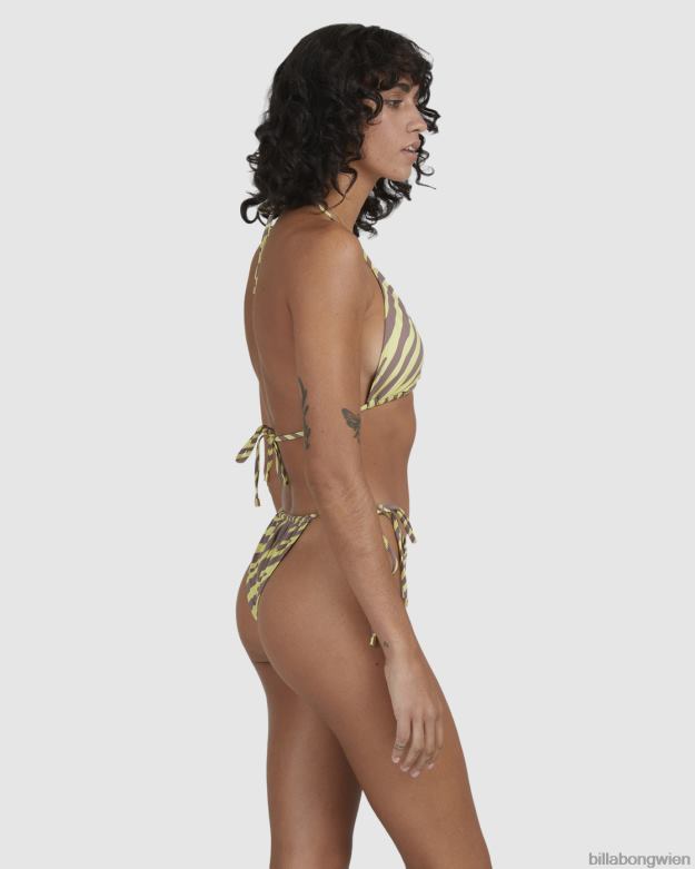 Billabong Wien 00V681656 | Billabong Seitlich gebundene Bikinihose mit flachen Strahlen und Glöckchen Gelb Frauen