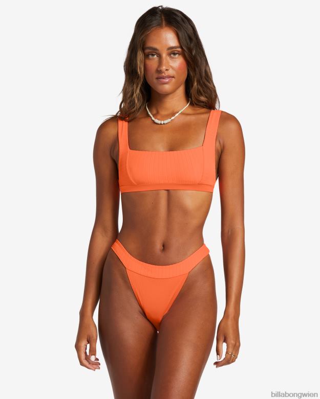 Billabong Wien 00V681233 | Billabong aufgereihtes Tank-Bikinioberteil Poppin-Pfirsich Frauen