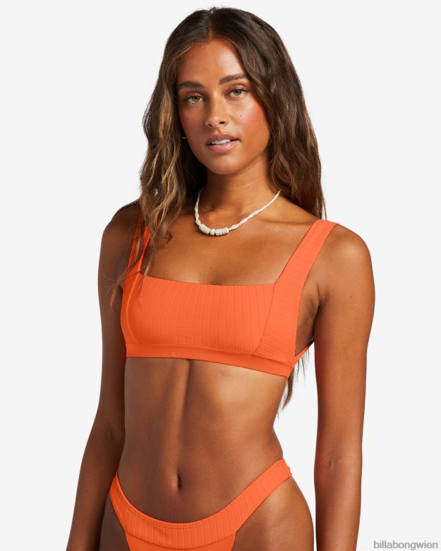 Billabong Wien 00V681233 | Billabong aufgereihtes Tank-Bikinioberteil Poppin-Pfirsich Frauen
