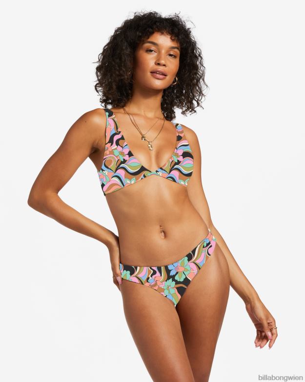 Billabong Wien 00V681236 | Billabong Dont Trip Ava Wende-Triangel-Bikinioberteil schwarzer Kieselstein Frauen