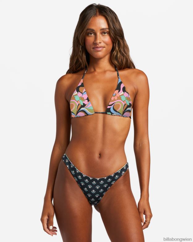 Billabong Wien 00V681238 | Billabong Wende-Triangel-Bikinioberteil „Don\'t Trip“. schwarzer Kieselstein Frauen