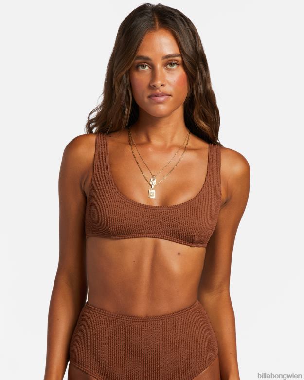 Billabong Wien 00V681248 | Billabong Sommerliches, hohes Bralette-Bikinioberteil geröstete Kokosnuss Frauen