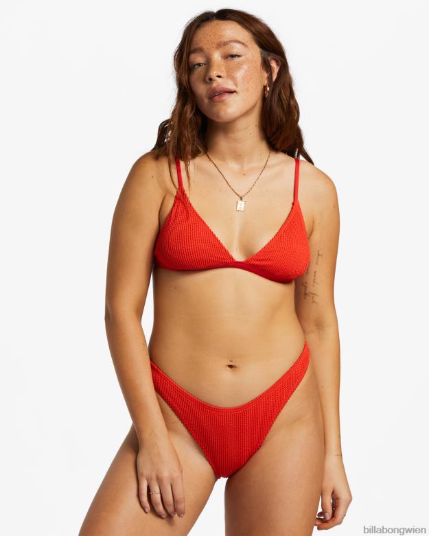 Billabong Wien 00V681250 | Billabong Sommerliches, hohes, festes Triangel-Bikinioberteil rotes Aloha Frauen