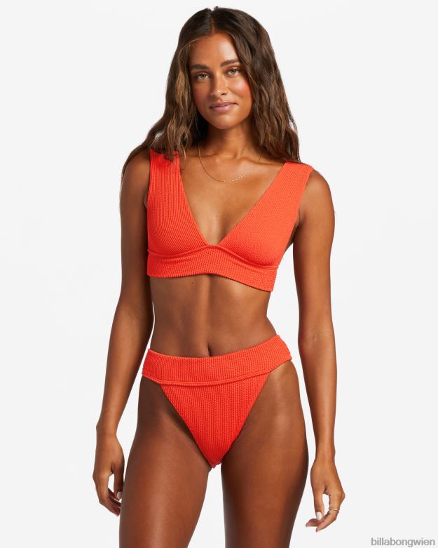 Billabong Wien 00V681254 | Billabong Sommer-Bikinioberteil mit hohem Ausschnitt rotes Aloha Frauen