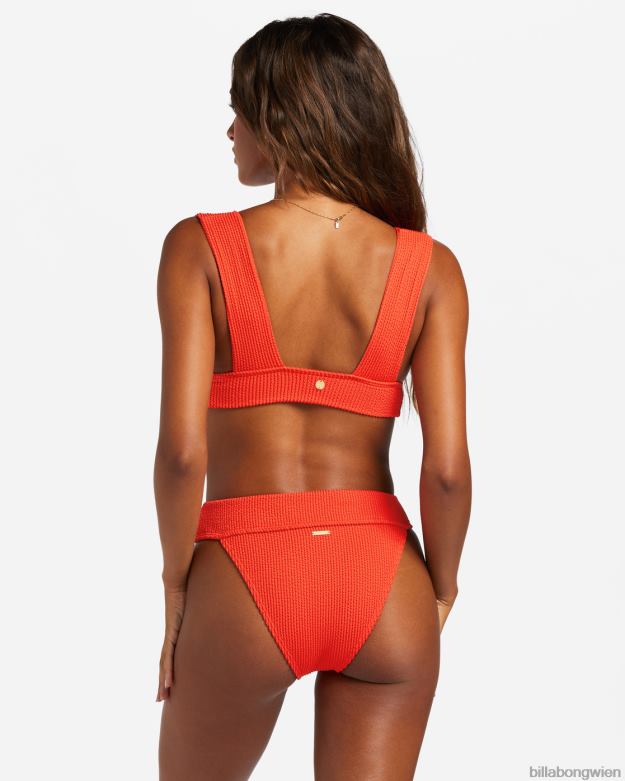 Billabong Wien 00V681254 | Billabong Sommer-Bikinioberteil mit hohem Ausschnitt rotes Aloha Frauen