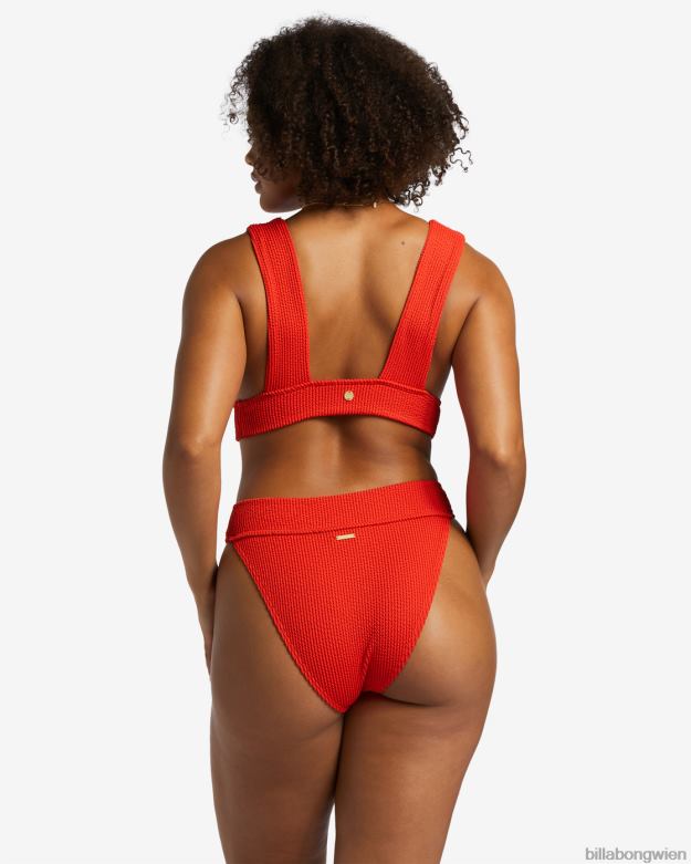 Billabong Wien 00V681254 | Billabong Sommer-Bikinioberteil mit hohem Ausschnitt rotes Aloha Frauen