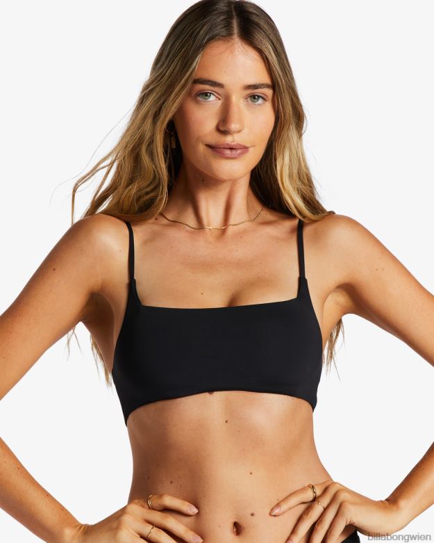 Billabong Wien 00V681262 | Billabong Sol Searcher Zoe Crop-Bikinioberteil schwarzer Kieselstein Frauen