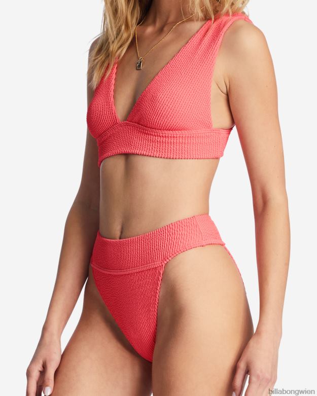 Billabong Wien 00V681457 | Billabong Sommer-Bikinioberteil mit hohem Ausschnitt Korallenschwarm Frauen
