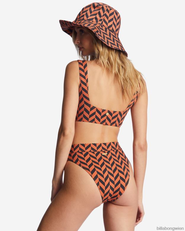 Billabong Wien 00V681479 | Billabong Tank-Bikinioberteil mit überkreuzten Stufen und eckigem Ausschnitt Ziegel Frauen