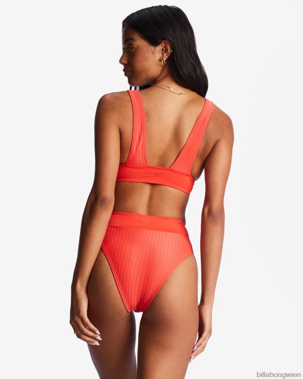 Billabong Wien 00V681482 | Billabong Gereihtes Remi-Triangel-Bikinioberteil mit tiefem Ausschnitt heller Mohn Frauen