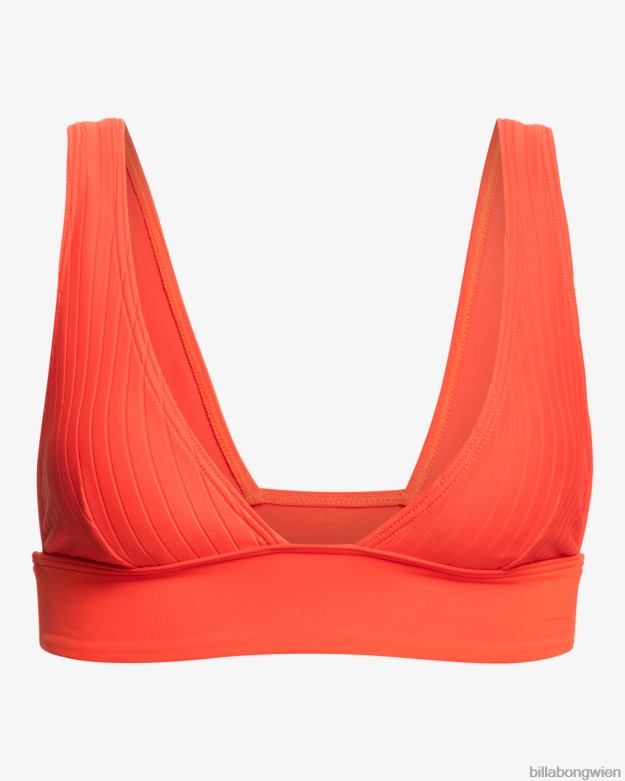 Billabong Wien 00V681482 | Billabong Gereihtes Remi-Triangel-Bikinioberteil mit tiefem Ausschnitt heller Mohn Frauen