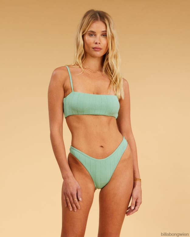 Billabong Wien 00V681544 | Billabong Salziges, blondes Sunset-Ripp-Tank-Bikinioberteil gewaschenes Gras Frauen