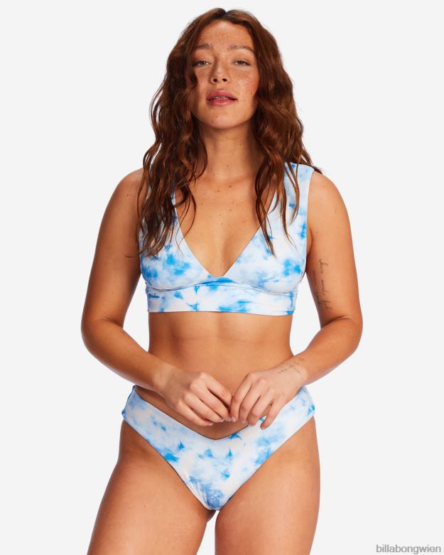 Billabong Wien 00V681569 | Billabong gebleichtes blaues Bikinioberteil mit tiefem Ausschnitt klassisches Blau Frauen