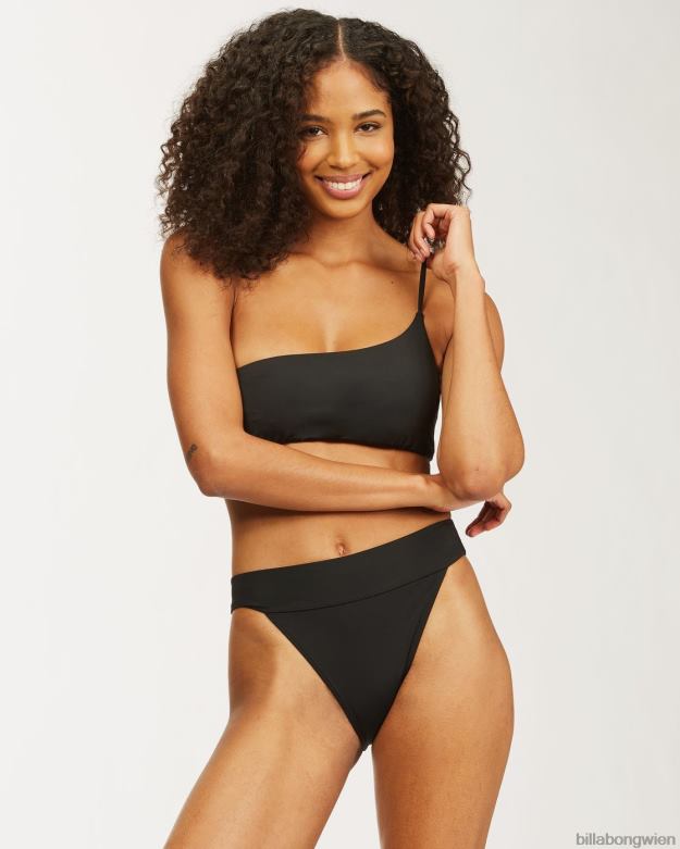 Billabong Wien 00V681742 | Billabong Sol Searcher One-Shoulder-Bikinioberteil schwarzer Kieselstein Frauen