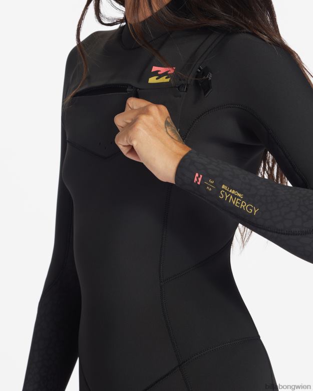 Billabong Wien 00V682565 | Billabong 3/2-Synergy-Neoprenanzug mit Brustreißverschluss wildes Schwarz Frauen