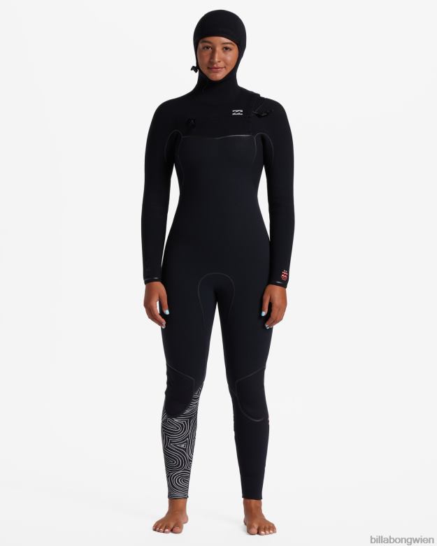 Billabong Wien 00V682569 | Billabong 5/4-Neoprenanzug mit Kapuze und Brustreißverschluss Mitternachtspfade Frauen
