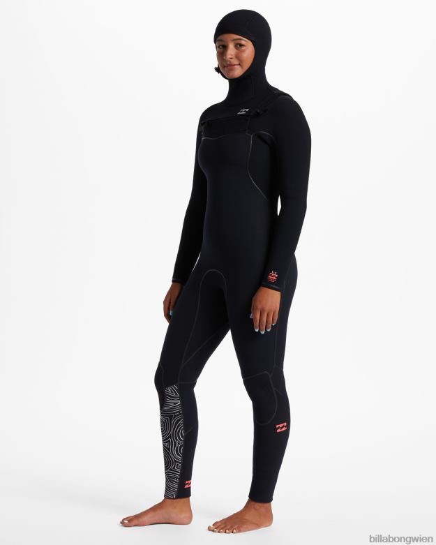 Billabong Wien 00V682569 | Billabong 5/4-Neoprenanzug mit Kapuze und Brustreißverschluss Mitternachtspfade Frauen