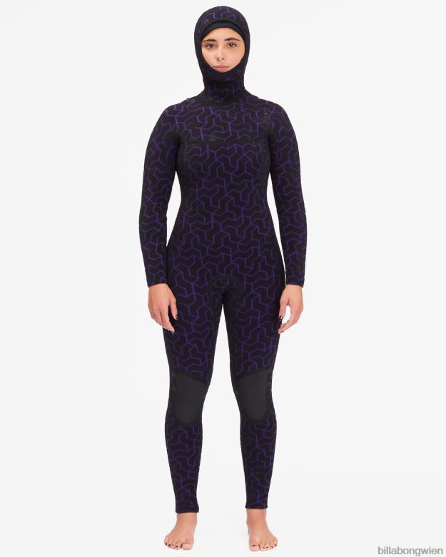 Billabong Wien 00V682569 | Billabong 5/4-Neoprenanzug mit Kapuze und Brustreißverschluss Mitternachtspfade Frauen