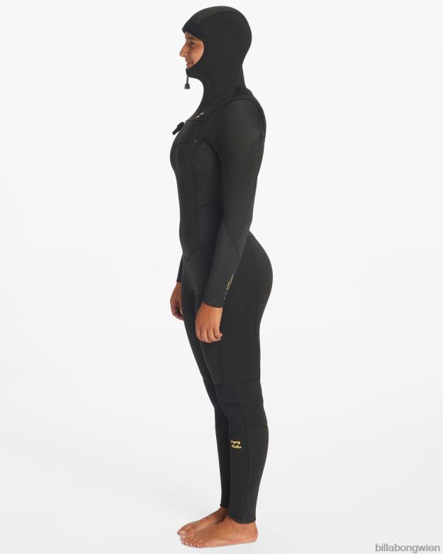Billabong Wien 00V682572 | Billabong 5/4-Synergy-Neoprenanzug mit Kapuze und Brustreißverschluss wildes Schwarz Frauen