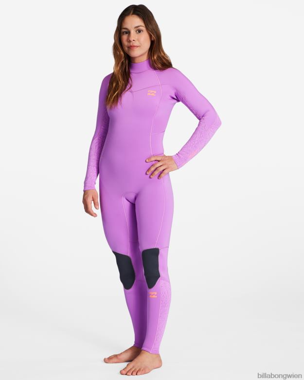 Billabong Wien 00V682581 | Billabong 3/2-Synergy-Neoprenanzug mit Reißverschluss hinten helle Orchidee Frauen