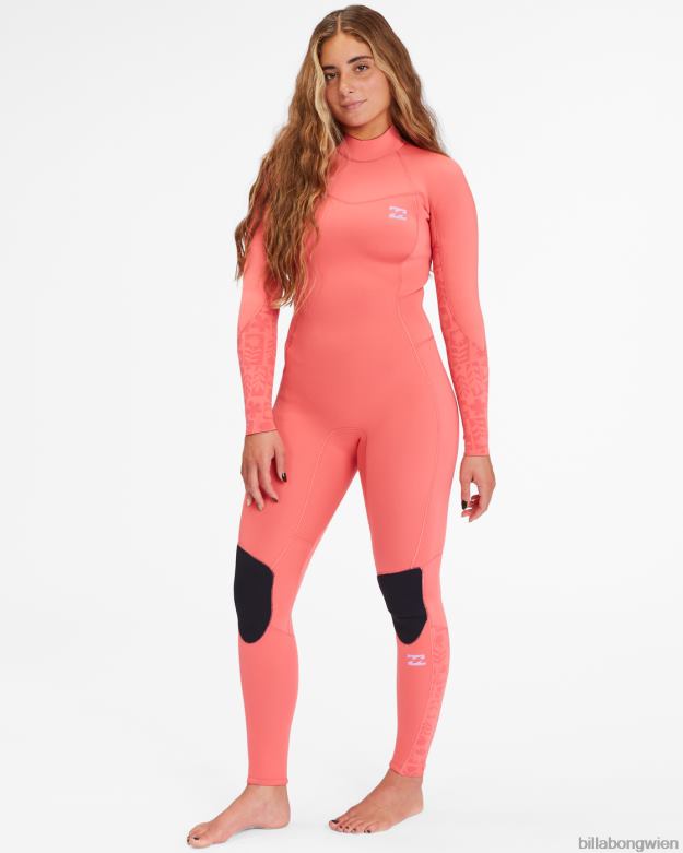 Billabong Wien 00V682583 | Billabong 3/2-Synergy-Neoprenanzug mit Reißverschluss hinten Vintage Koralle Frauen