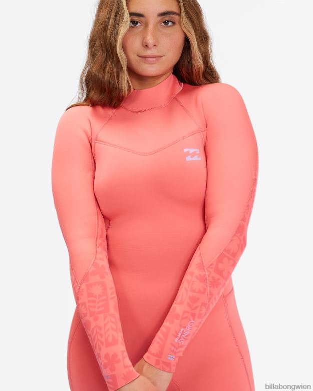 Billabong Wien 00V682583 | Billabong 3/2-Synergy-Neoprenanzug mit Reißverschluss hinten Vintage Koralle Frauen