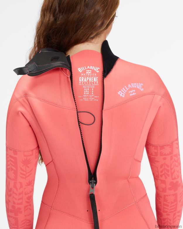 Billabong Wien 00V682583 | Billabong 3/2-Synergy-Neoprenanzug mit Reißverschluss hinten Vintage Koralle Frauen