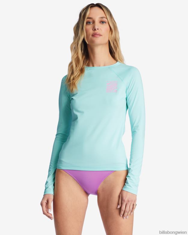 Billabong Wien 00V681698 | Billabong Sol Searcher Langarm-Rashguard mit UPF 50 reines Aqua Frauen