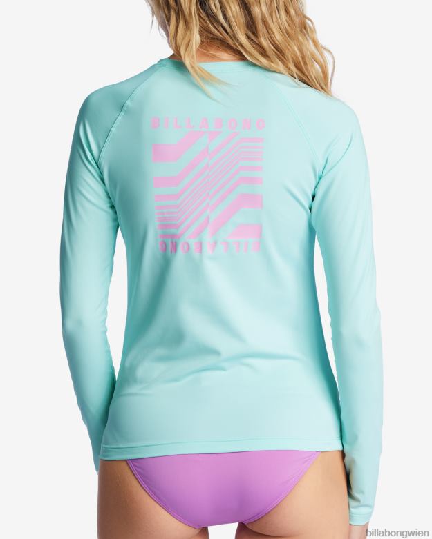 Billabong Wien 00V681698 | Billabong Sol Searcher Langarm-Rashguard mit UPF 50 reines Aqua Frauen