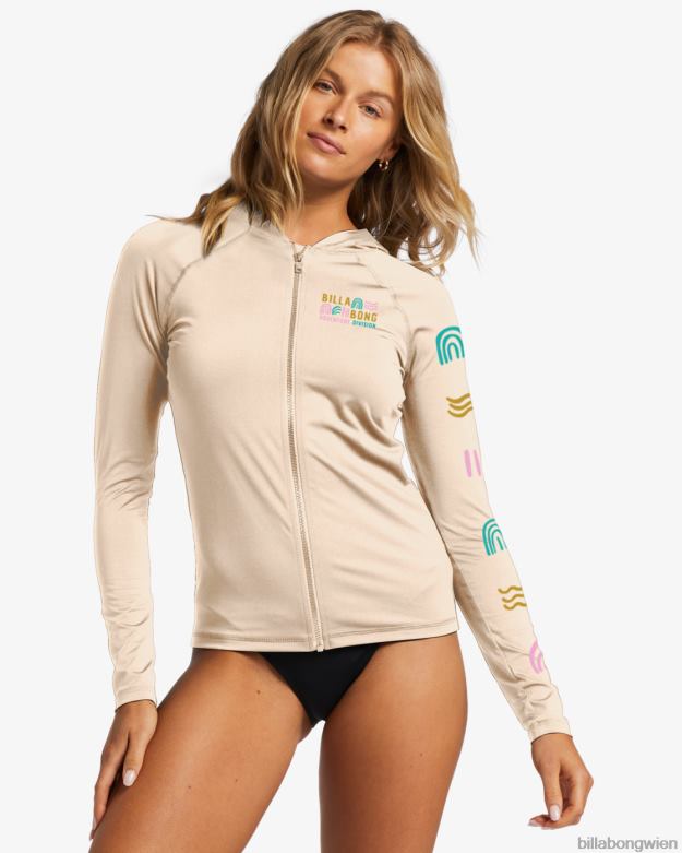 Billabong Wien 00V682546 | Billabong A/Div Langarm-Rashguard mit Reißverschluss UPF 50 Schaumkrone Frauen
