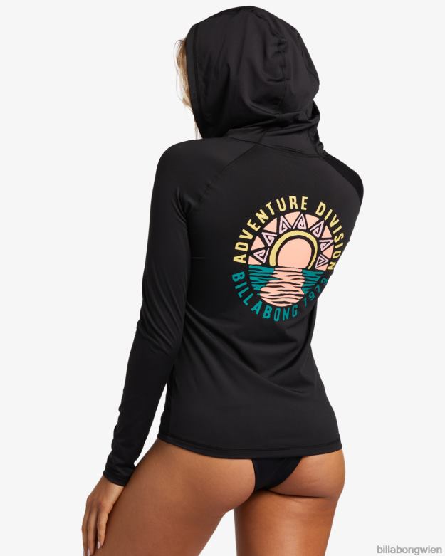 Billabong Wien 00V682547 | Billabong A/Div Langarm-Rashguard mit Reißverschluss UPF 50 Schwarz Frauen