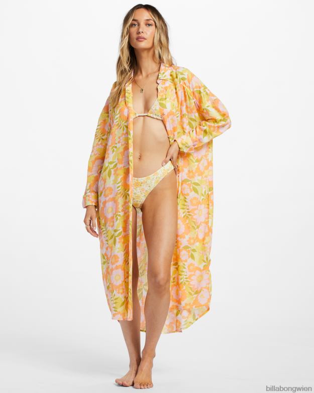 Billabong Wien 00V681336 | Billabong Daylight Dreamin Midi-Shirt-Badeüberzug Orangenschale Frauen