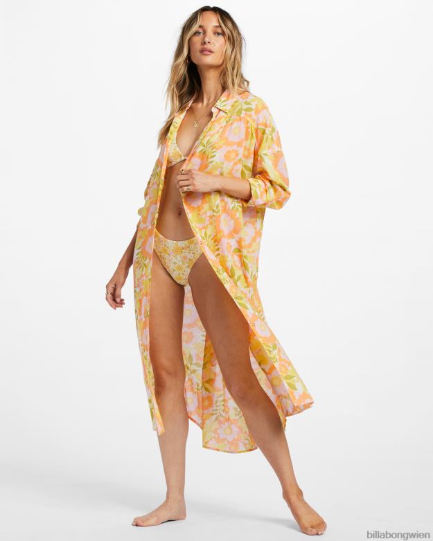 Billabong Wien 00V681336 | Billabong Daylight Dreamin Midi-Shirt-Badeüberzug Orangenschale Frauen