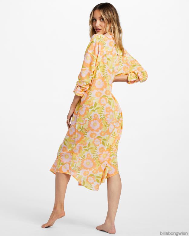 Billabong Wien 00V681336 | Billabong Daylight Dreamin Midi-Shirt-Badeüberzug Orangenschale Frauen