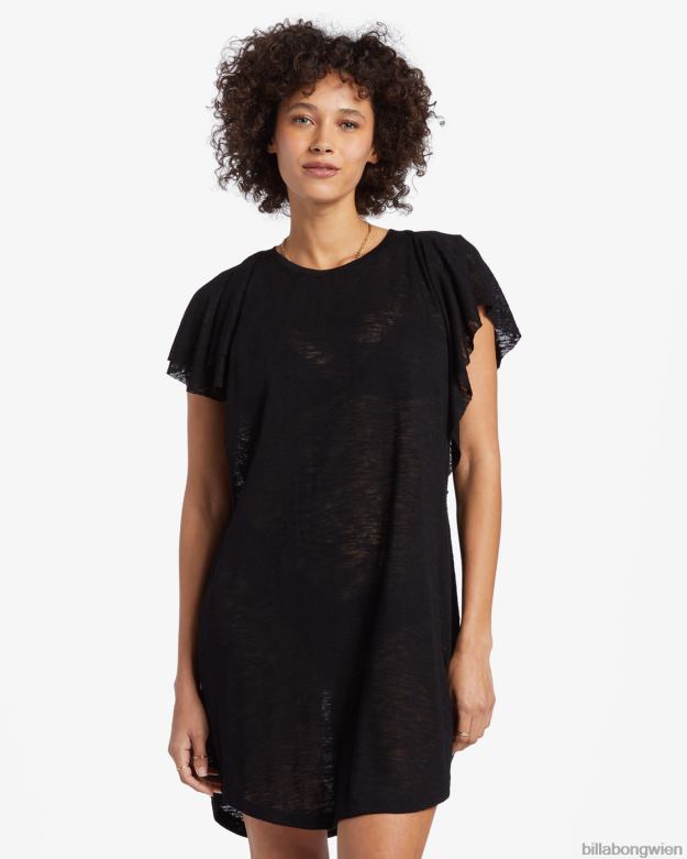 Billabong Wien 00V681356 | Billabong Out for Waves-Cover-up-Kleid schwarzer Kieselstein Frauen