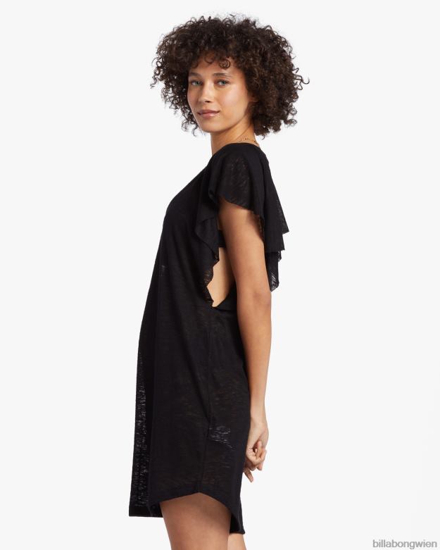 Billabong Wien 00V681356 | Billabong Out for Waves-Cover-up-Kleid schwarzer Kieselstein Frauen