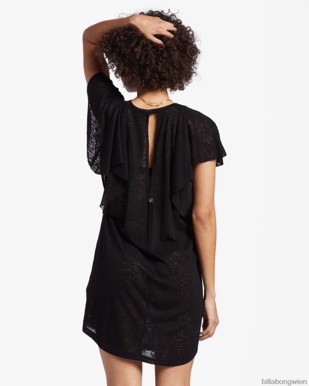 Billabong Wien 00V681356 | Billabong Out for Waves-Cover-up-Kleid schwarzer Kieselstein Frauen