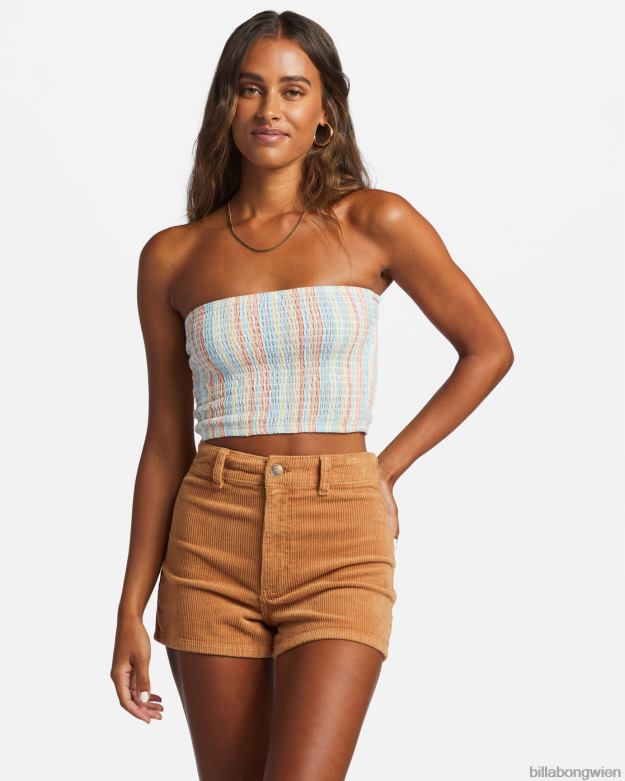 Billabong Wien 00V681755 | Billabong Halten Sie es schlicht, gesmoktes Crop-Top Salzkristall Frauen