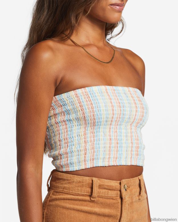 Billabong Wien 00V681755 | Billabong Halten Sie es schlicht, gesmoktes Crop-Top Salzkristall Frauen