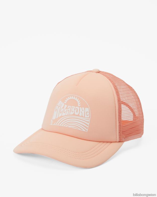 Billabong Wien 00V682488 | Billabong über Wellen-Fernlastfahrerhut weich und pfirsichfarben Frauen