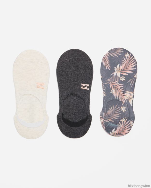 Billabong Wien 00V682413 | Billabong Safari-Nächte 3er-Pack No-Show-Socken Schwarz Frauen