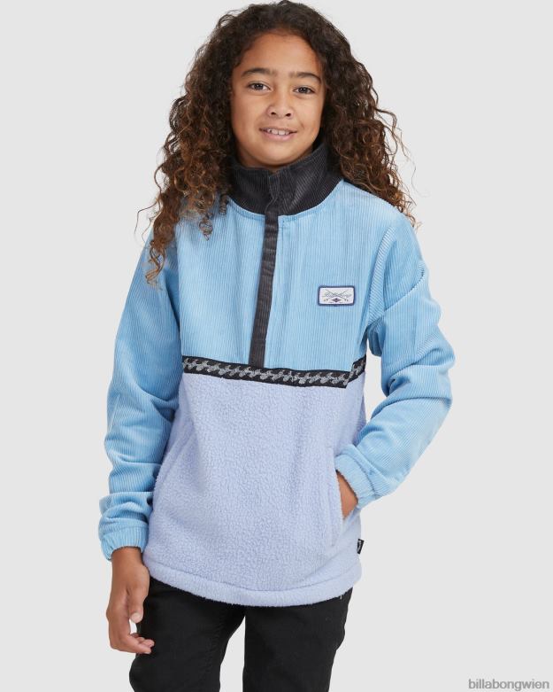 Billabong Clothing 00V681123 | Billabong Space Cow-Pullover mit halbem Reißverschluss staubiges Blau Jungs