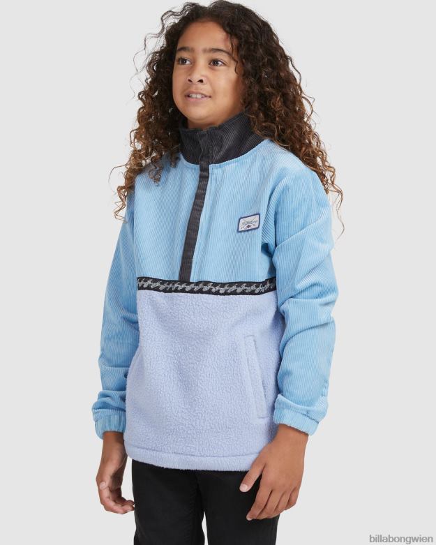 Billabong Clothing 00V681123 | Billabong Space Cow-Pullover mit halbem Reißverschluss staubiges Blau Jungs