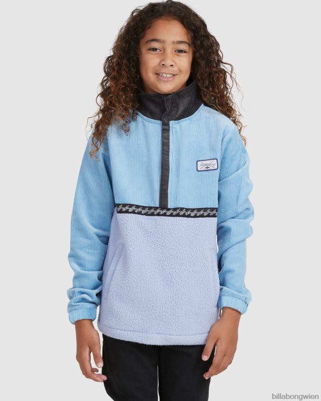 Billabong Clothing 00V681123 | Billabong Space Cow-Pullover mit halbem Reißverschluss staubiges Blau Jungs