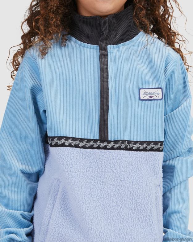 Billabong Clothing 00V681123 | Billabong Space Cow-Pullover mit halbem Reißverschluss staubiges Blau Jungs